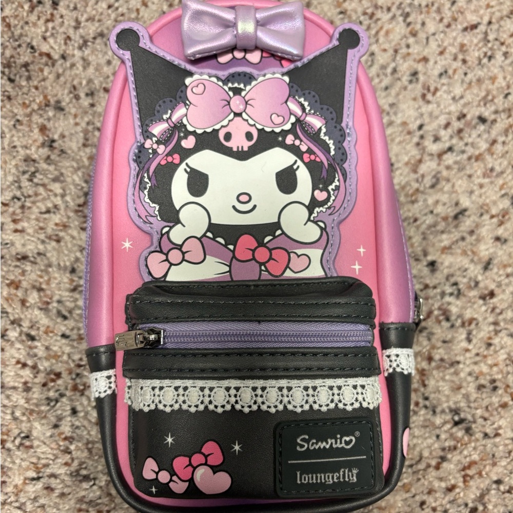 Kuromi Hello Kitty BAM exclusive loungefly pencil case makeup case travel sanrio